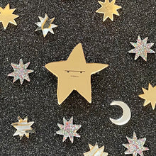 Load image into Gallery viewer, Grumpy Star Brooch