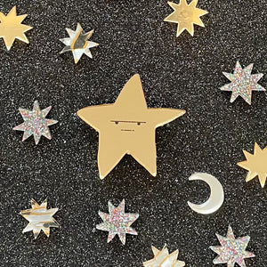 Grumpy Star Brooch