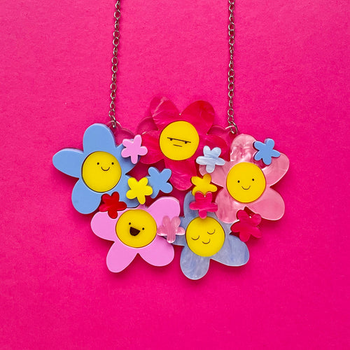 Spring Blossom Daisy Bouquet - statement necklace