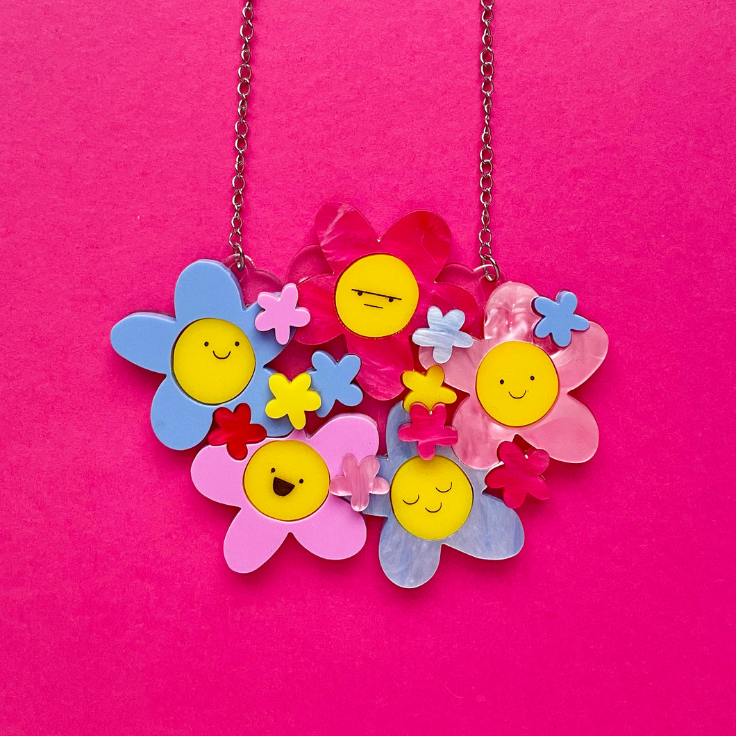 Spring Blossom Daisy Bouquet - statement necklace