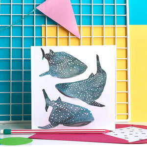 Whale Shark card - blank greeting card