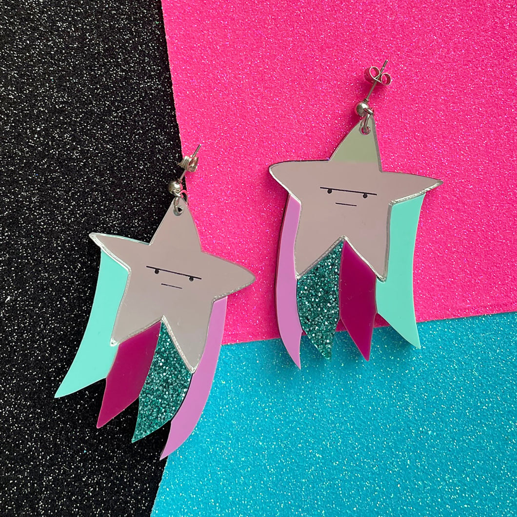 Grumpy Shooting Star Statement Earrings